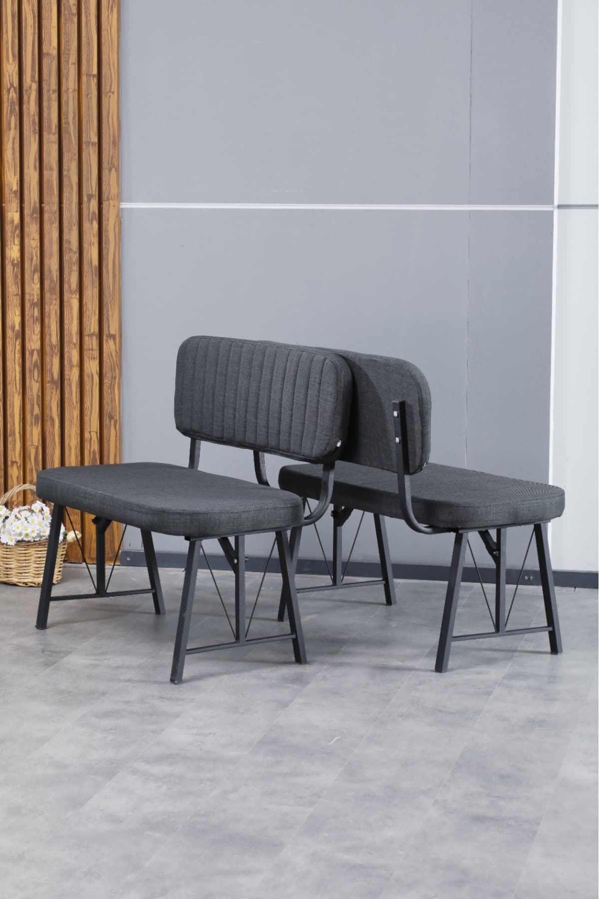 Mygusi Hayat Serisi Mutfak, Yemek, Bahçe, Kafe, Modern Bench, Puf, 1 Adet - Antrasit